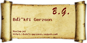 Bökfi Gerzson névjegykártya